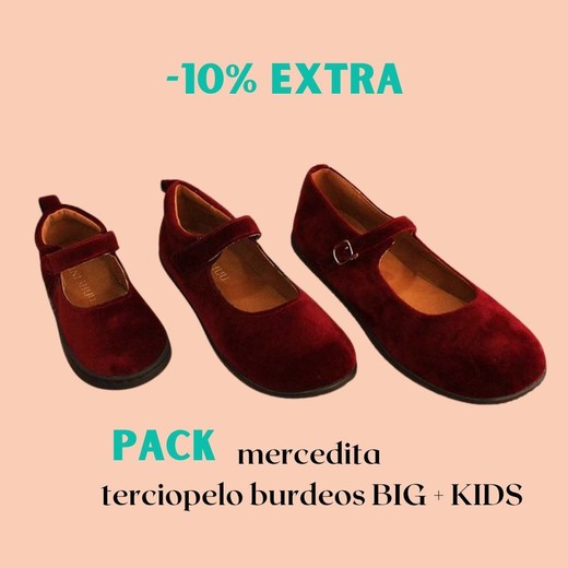 PACK BURDEOS: BIG talla 37 + KIDS talla a escoger